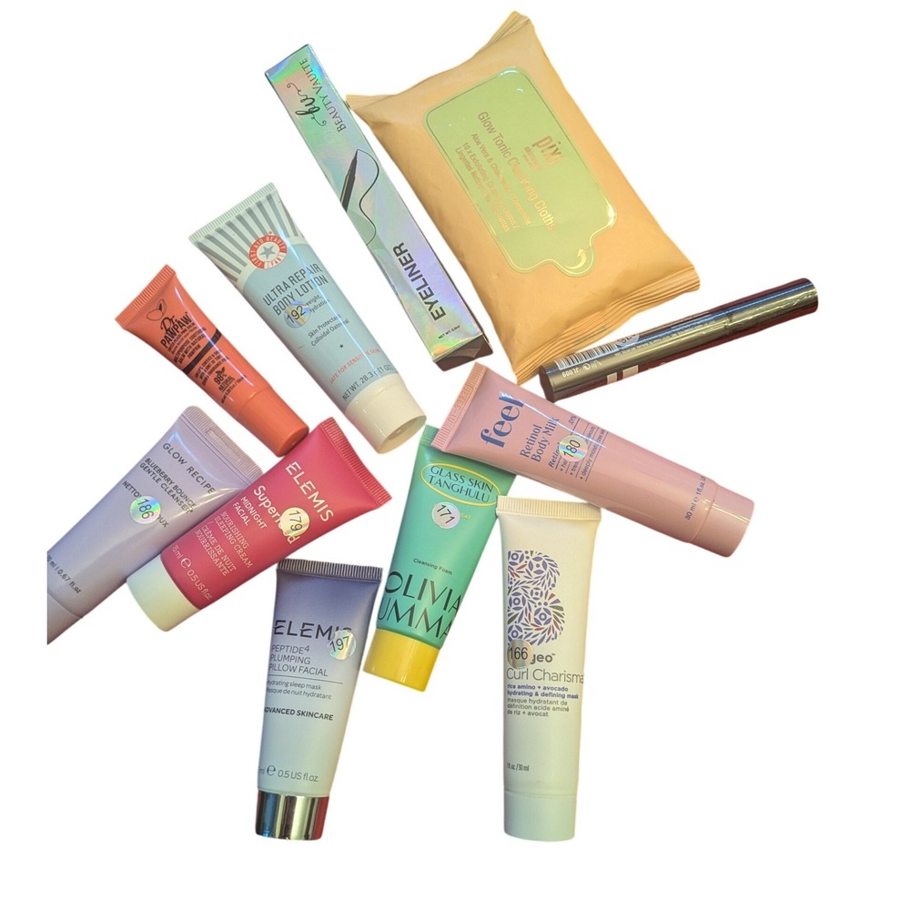 High-End Skincare & Beauty Travel Bundle - Elemis, Glow Recipe, Briogeo